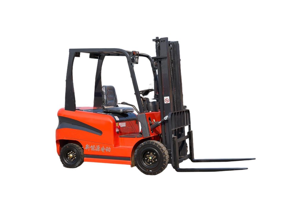 K2-3.0T Premium balanced forklift shown at an angle on white background displaying front and side profile simultaneously